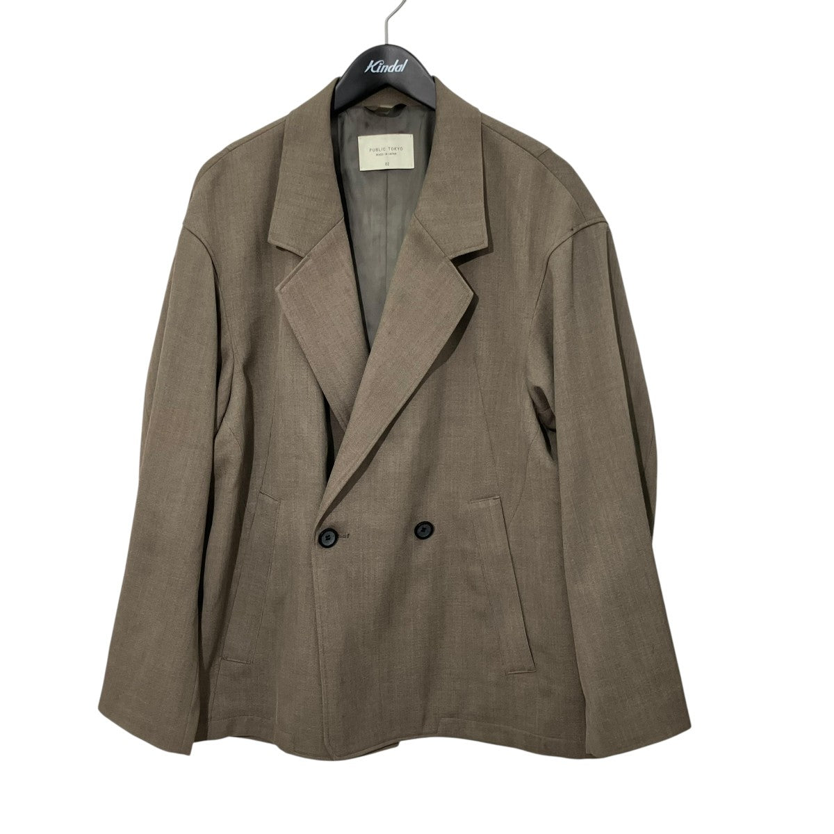 PUBLIC TOKYO カルゼダブルテーラードジャケット155553002 AQUA WOOL 古着・中古-1枚目のアイテム画像