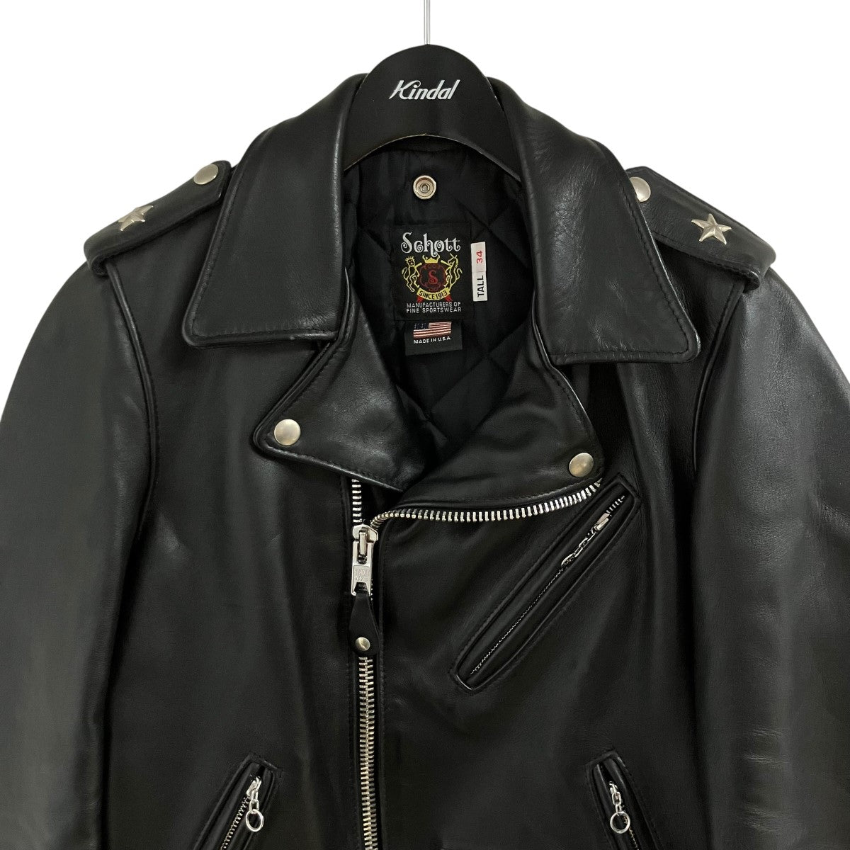 Schott(ショット) ライダースジャケット 7164 ブラック サイズ 34