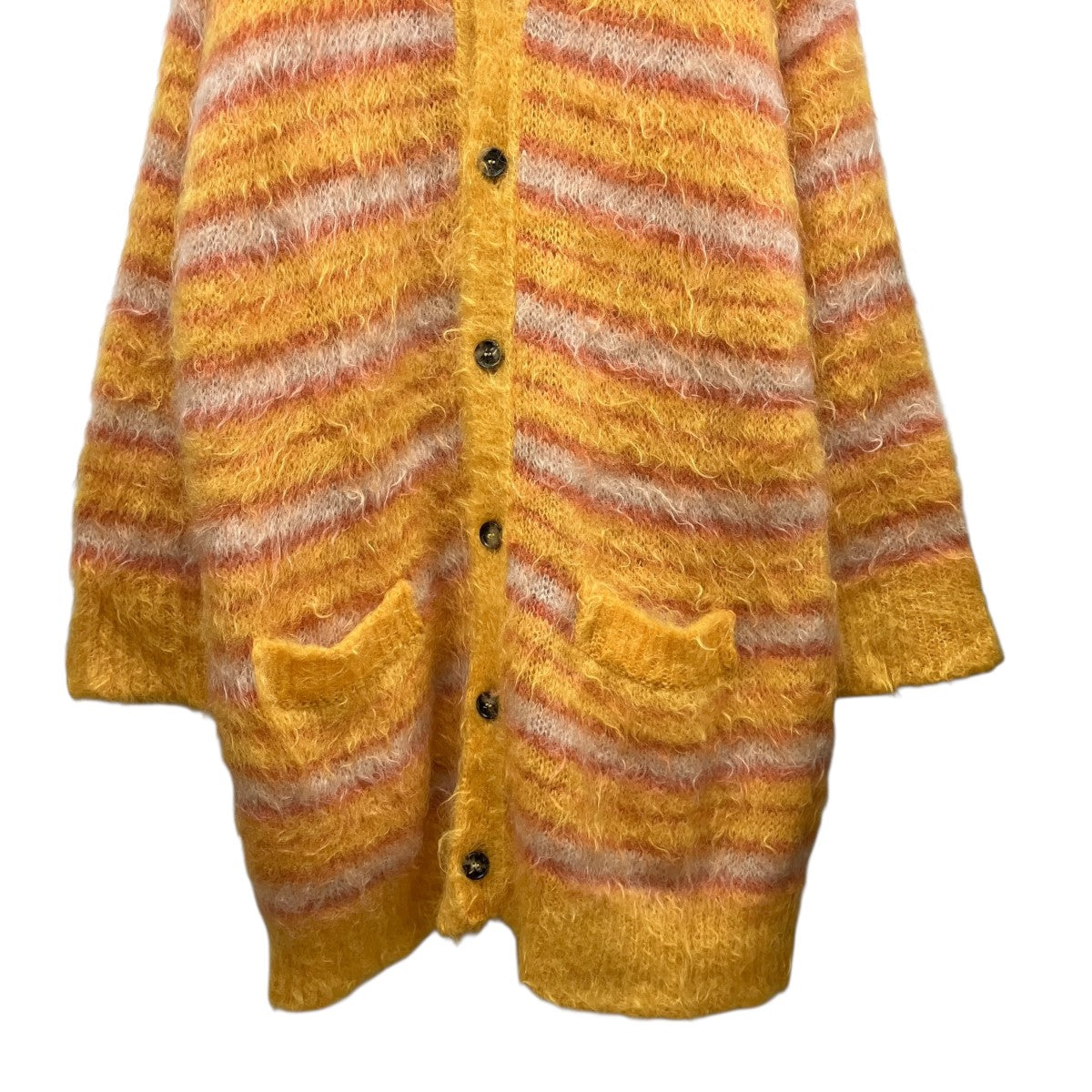 MARNI Stripe Iconic Groovy Mohair CardiganロングボーダーニットカーディガンCDMG0072Q0UFU121 古着・中古-4枚目のアイテム画像