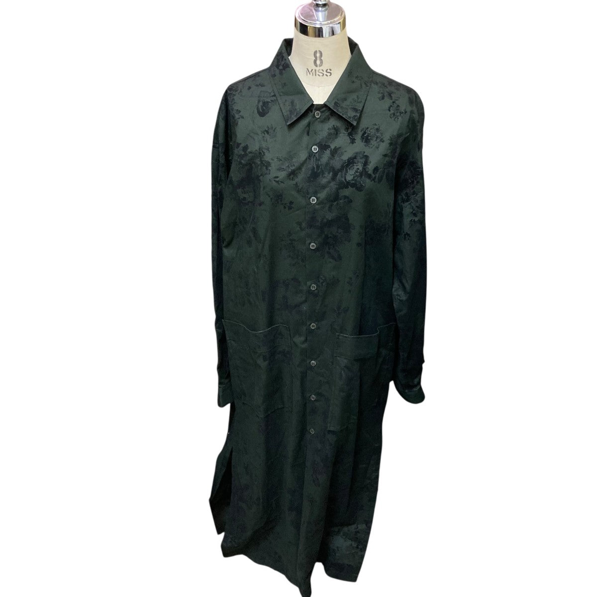 juha BOTANICAL FLOCKY SHIRT COAT総柄ロング長袖シャツコート10150102 古着・中古-1枚目のアイテム画像