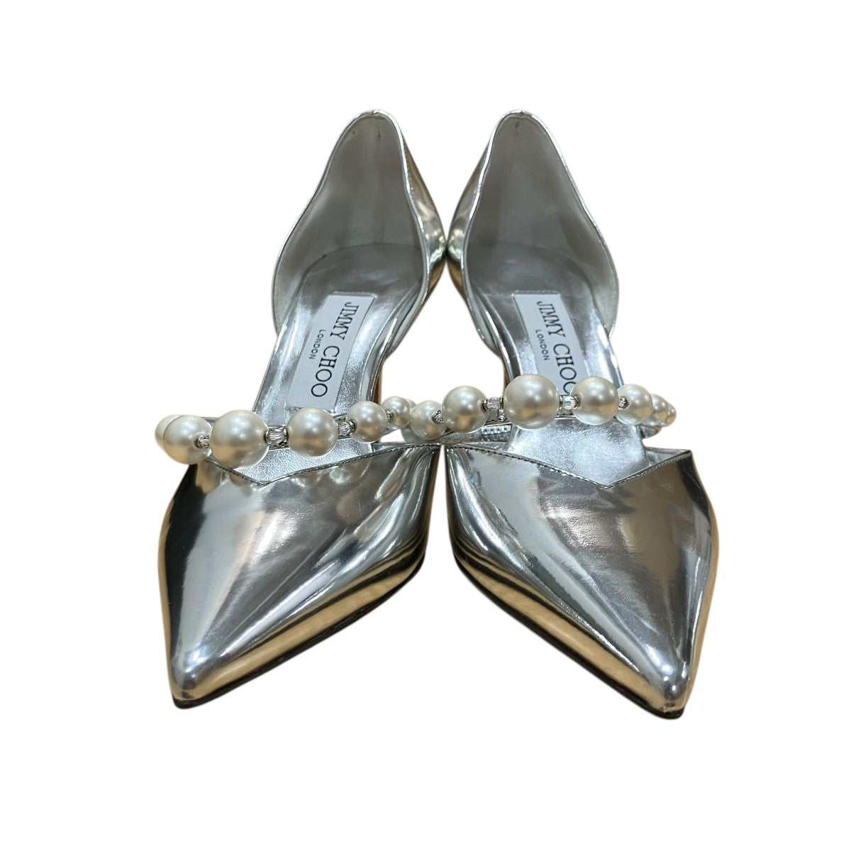 JIMMY CHOO シルバー ハイヒール 37 JIMMY CHOO(ジミーチュウ) オーレリーヒールパンプス シルバー サイズ