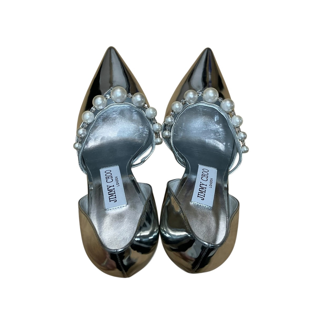JIMMY CHOO シルバー ハイヒール 37 JIMMY CHOO(ジミーチュウ) オーレリーヒールパンプス シルバー サイズ