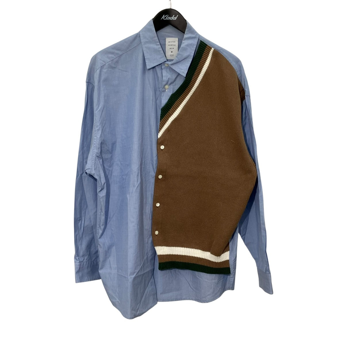 MR．GENTLEMAN KNIT VEST MIX SHIRTニットドッキングシャツMGR-SH11 古着・中古-1枚目のアイテム画像
