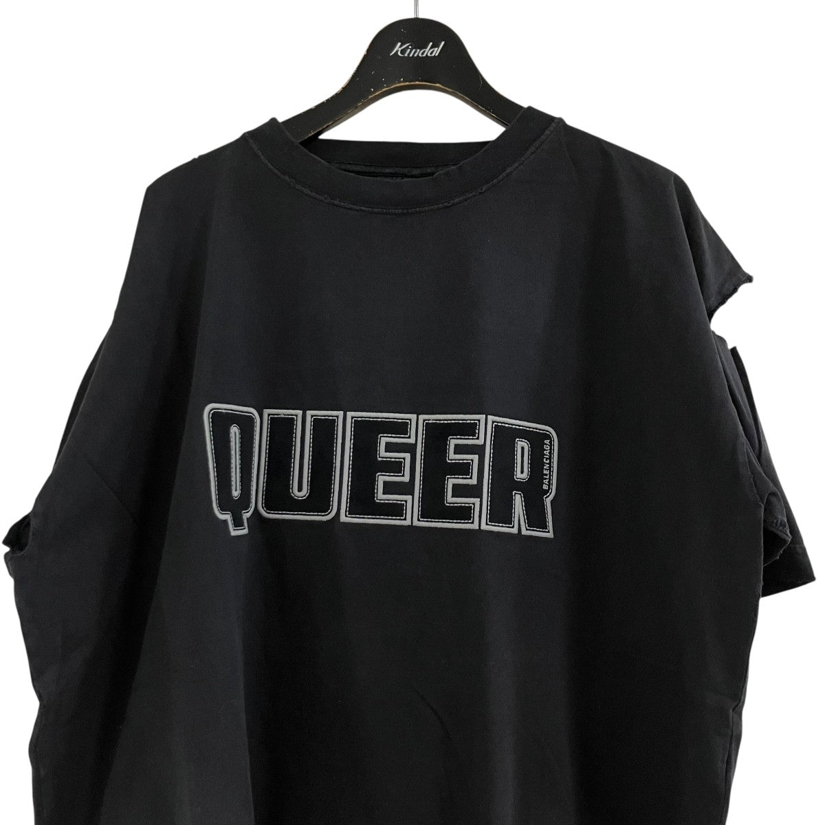 BALENCIAGA(バレンシアガ) パッチデストロイTシャツ 826346 ブラック