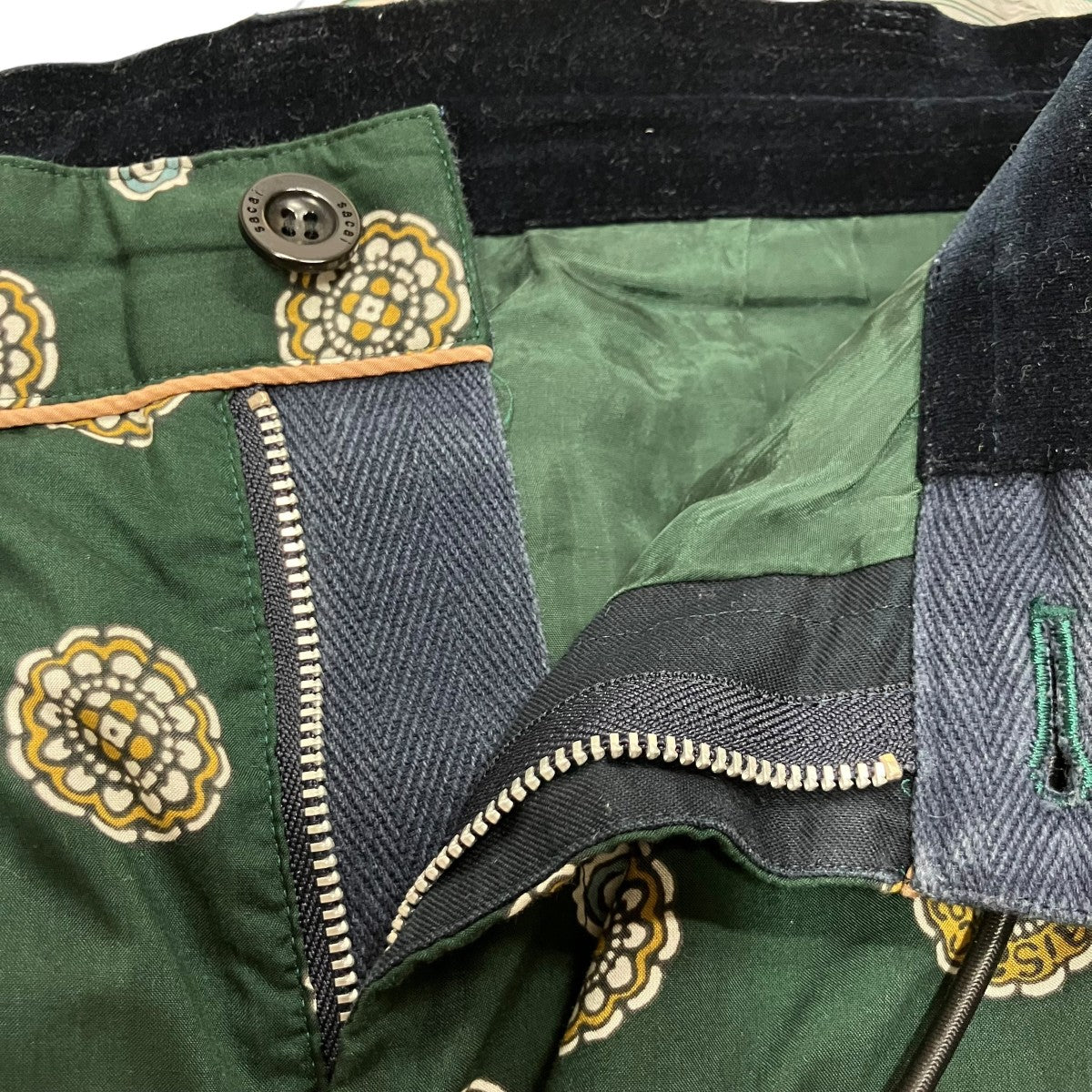 sacai(サカイ) 総柄パンツ 21-02538M グリーン×マルチカラー サイズ 0