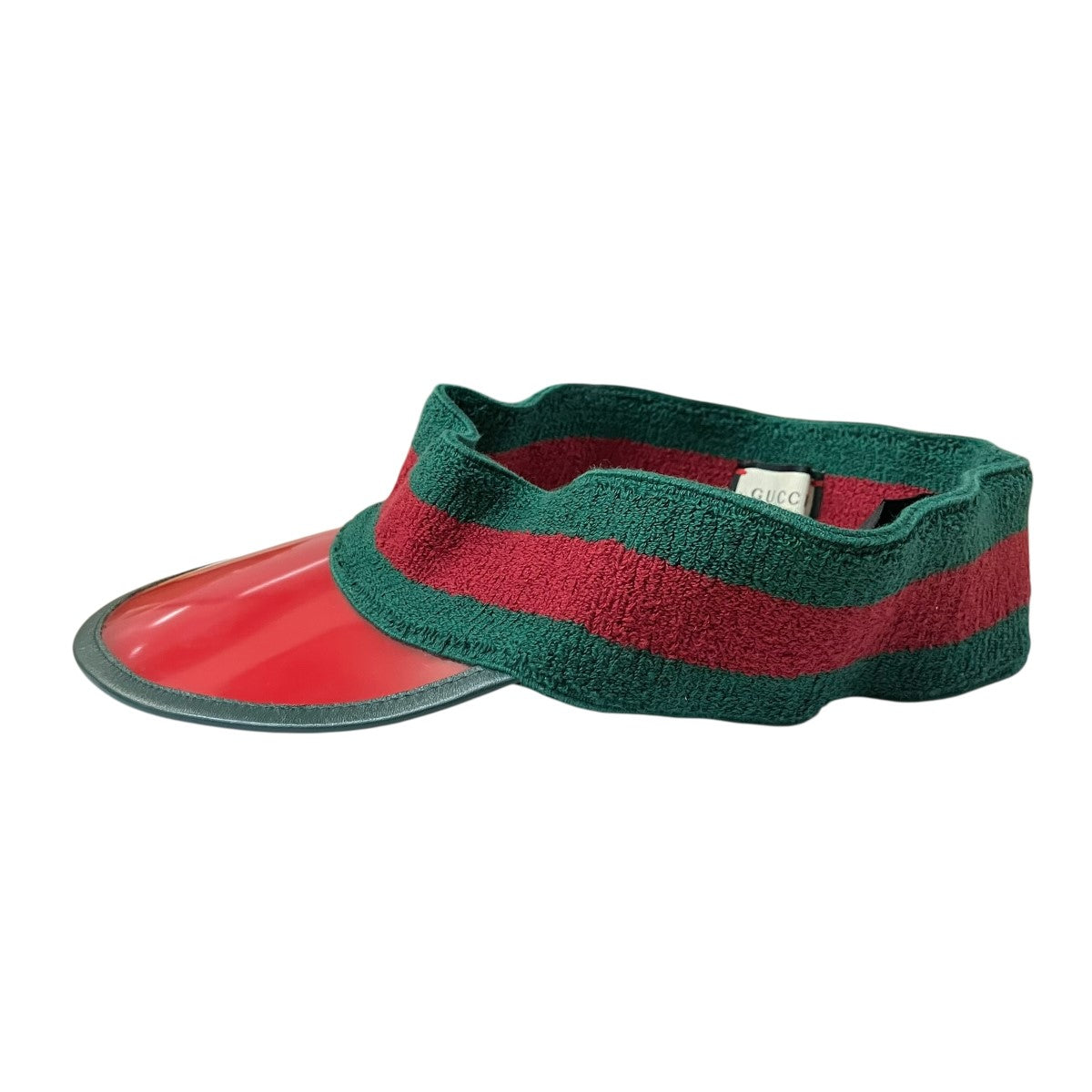 GUCCI(グッチ) シェリーライン サンバイザー レッド×グリーン サイズ L