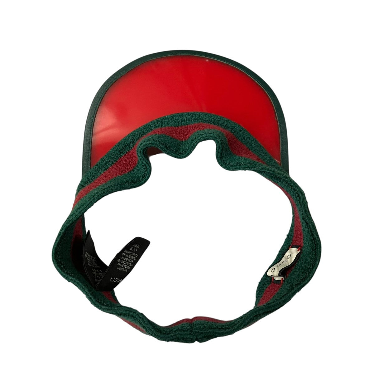 【美品】GUCCI グッチ サンバイザー GGキャンバス Lサイズ シェリー GUCCI(グッチ) シェリーライン サンバイザー レッド×グリーン サイズ L