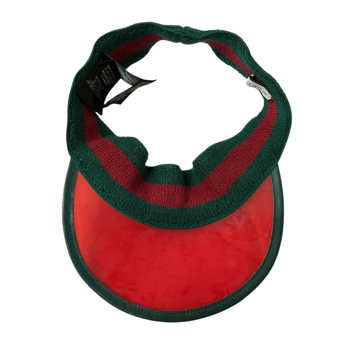 GUCCI(グッチ) シェリーライン サンバイザー レッド×グリーン サイズ L