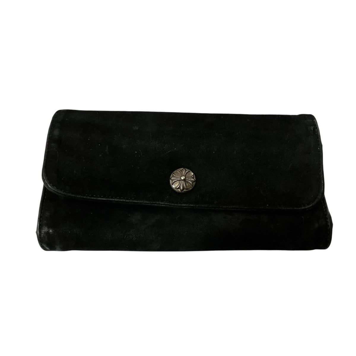 CHROME HEARTS クロスボール ボタン スウェード長財布 ロングウォレット 古着・中古-2枚目のアイテム画像