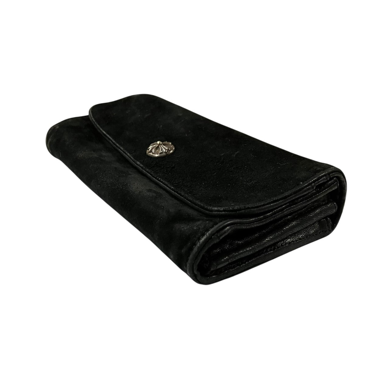 CHROME HEARTS クロスボール ボタン スウェード長財布 ロングウォレット 古着・中古-4枚目のアイテム画像