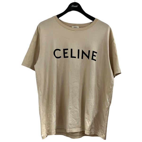 CELINE ベージュ ロゴ Tシャツ 半袖 M CELINE(セリーヌ) ロゴ半袖Tシャツ 2X681671Q ベージュ サイズ S