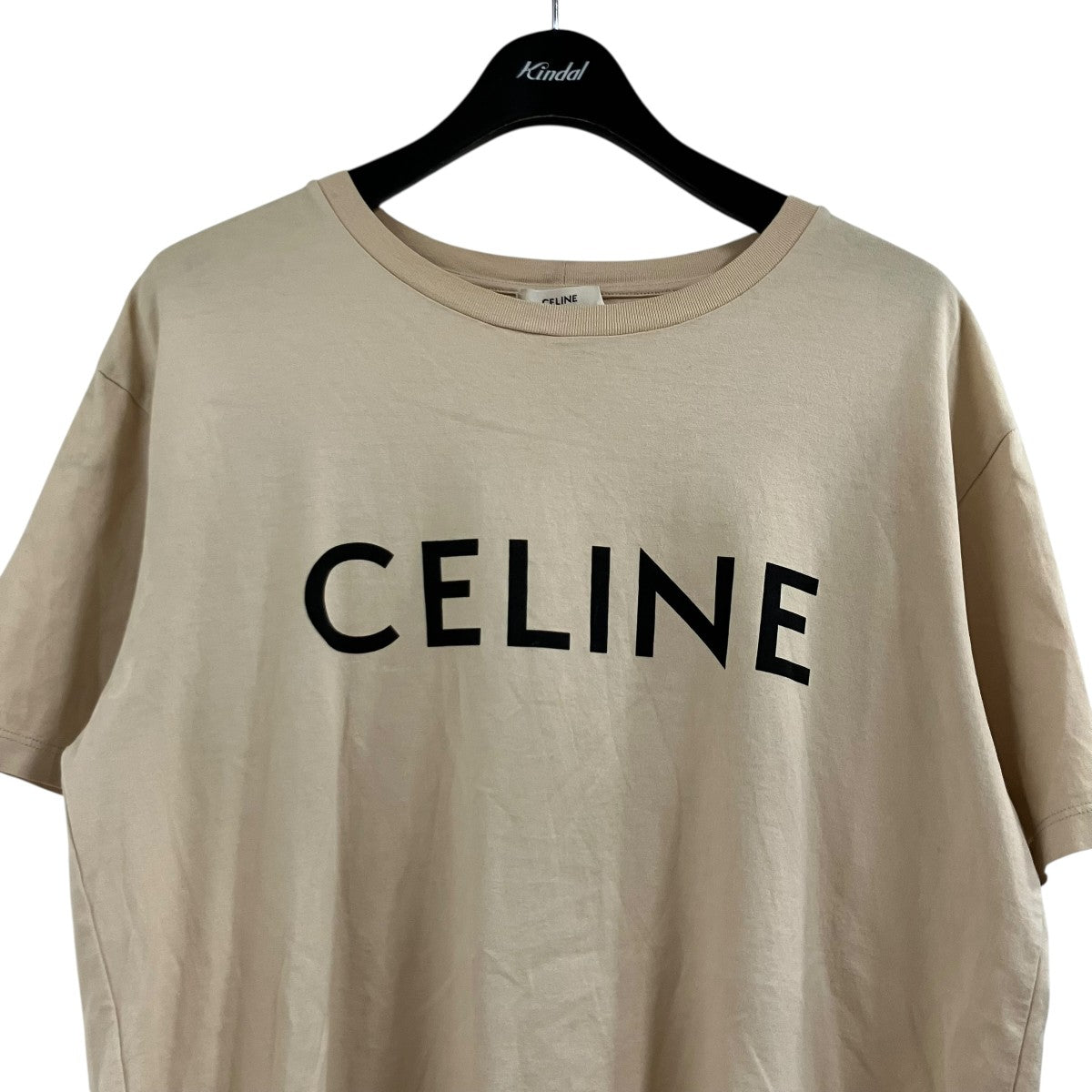 CELINE ベージュ ロゴ Tシャツ 半袖 M CELINE(セリーヌ) ロゴ半袖Tシャツ 2X681671Q ベージュ サイズ S