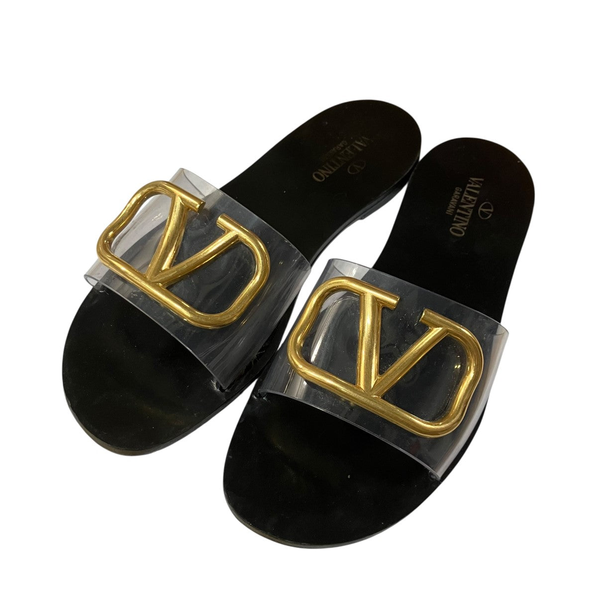 VALENTINO Vロゴスライドクリアサンダル 古着・中古-1枚目のアイテム画像