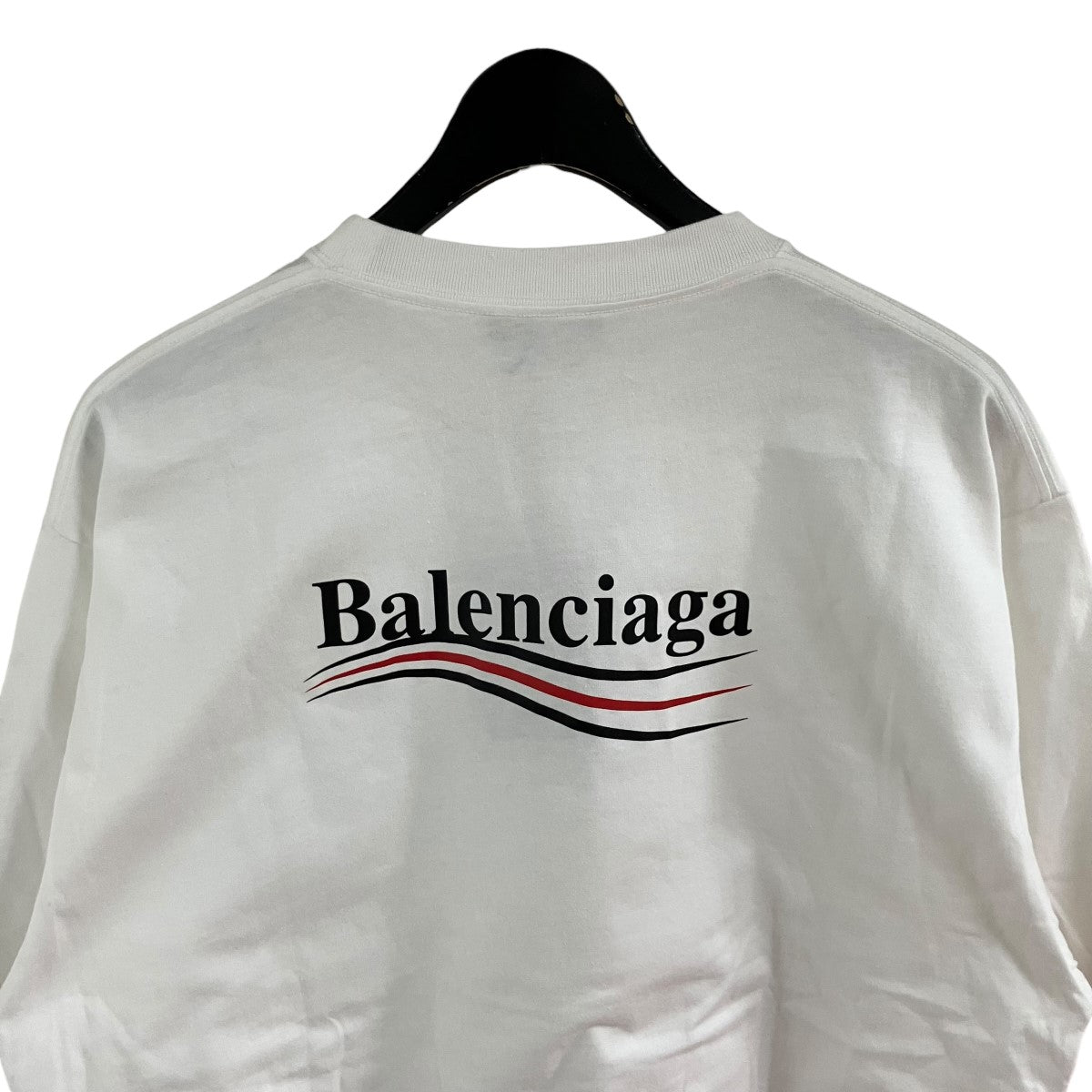 Balenciaga 不規則ロゴプリント 半袖Tシャツ ホワイト BALENCIAGA（バレンシアガ） 両面ロゴプリント 半袖Tシャツ カットソー