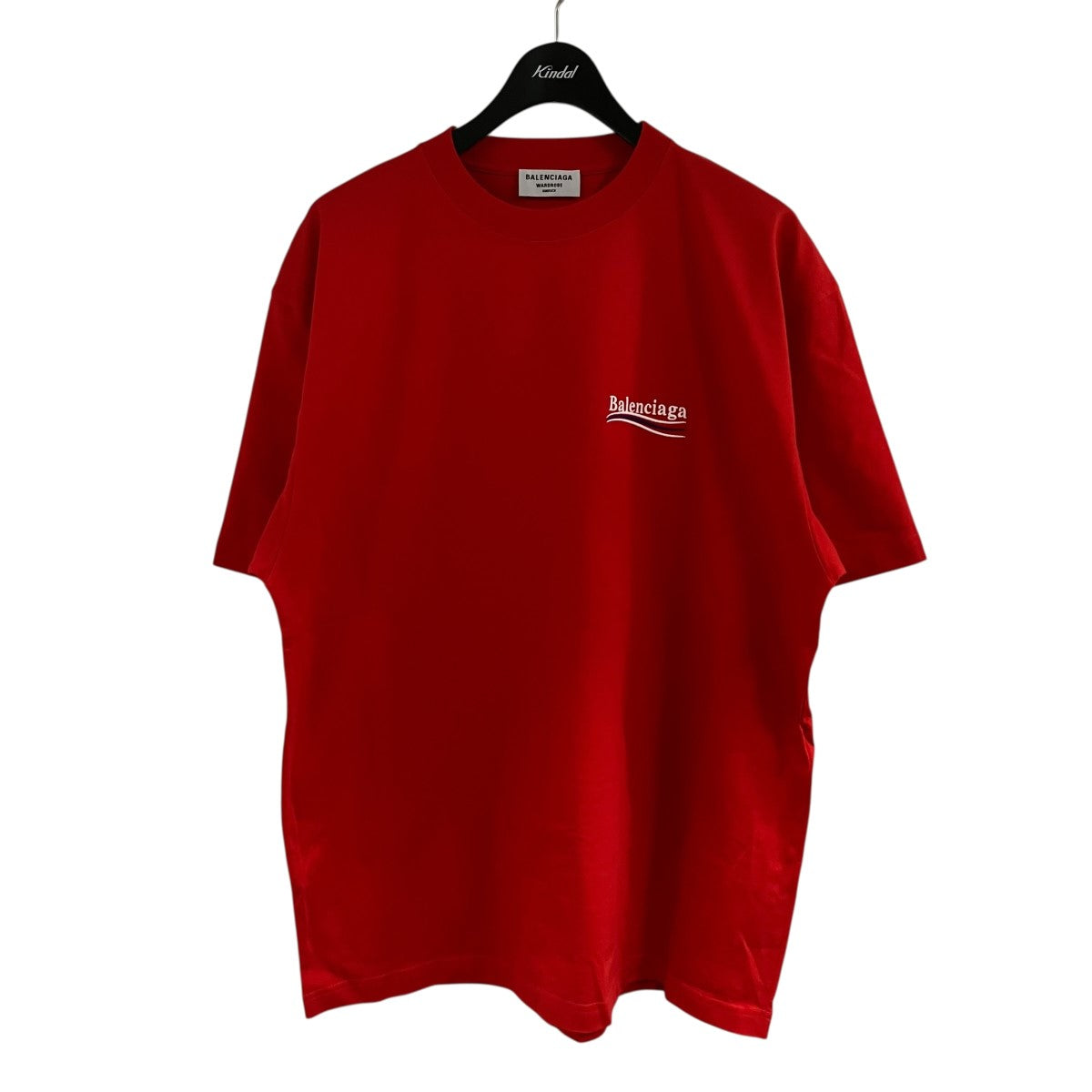 BALENCIAGA(バレンシアガ) ロゴ刺繍Tシャツ 641655 レッド サイズ M