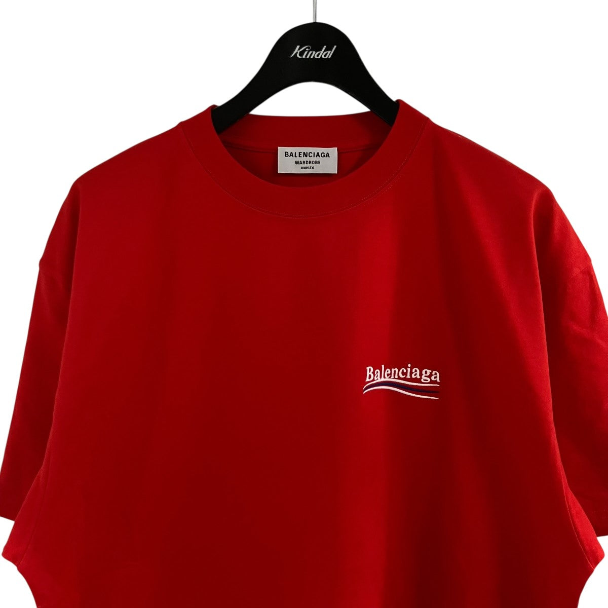 BALENCIAGA(バレンシアガ) ロゴ刺繍Tシャツ 641655 レッド サイズ M