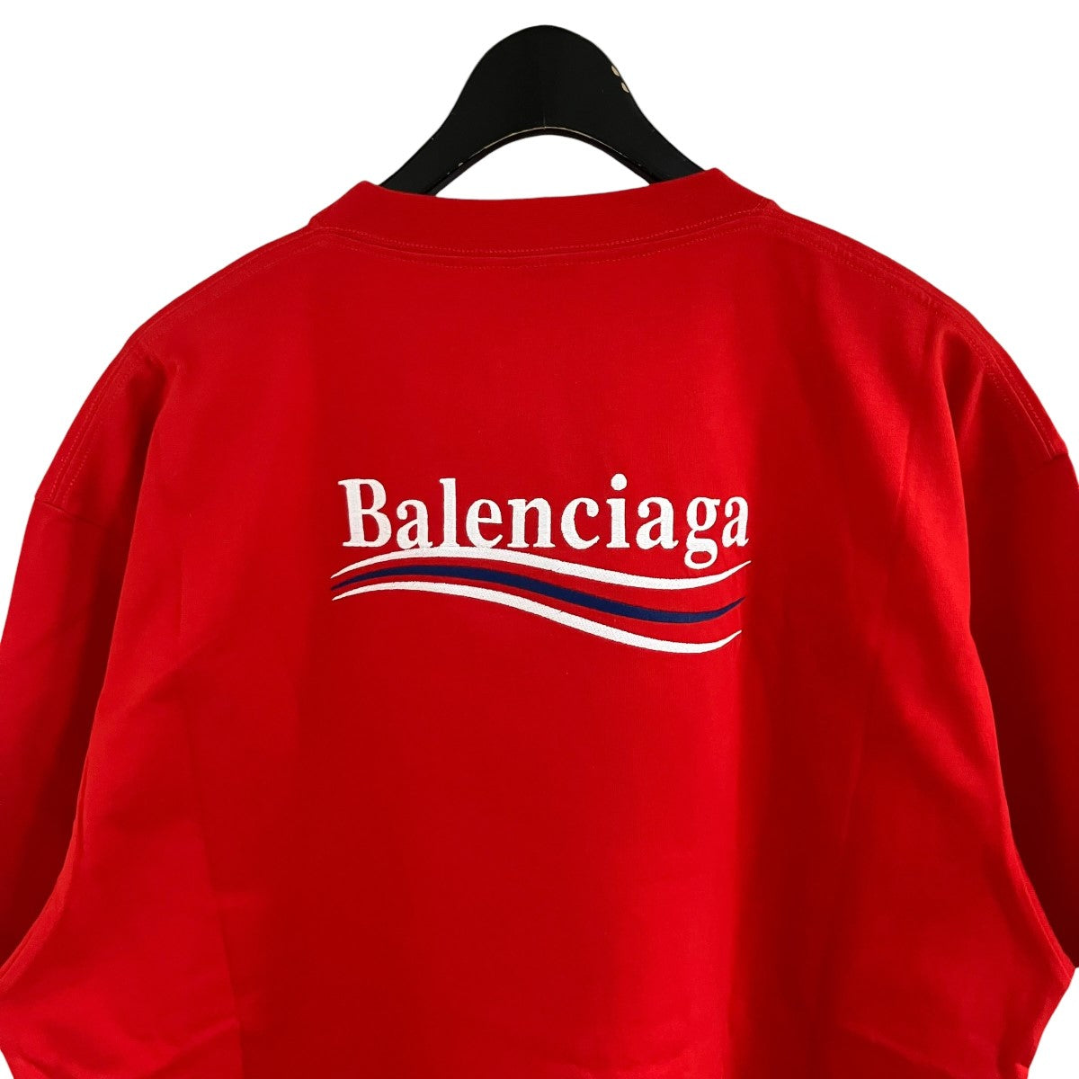 BALENCIAGA(バレンシアガ) ロゴ刺繍Tシャツ 641655 レッド サイズ M