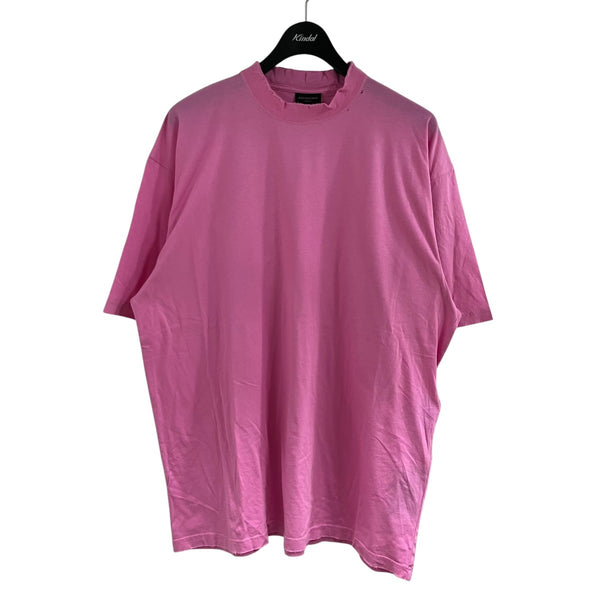 バレンシアガ カットソー BALENCIAGA(バレンシアガ) ネックロゴ刺繍Tシャツ 739784 ピンク