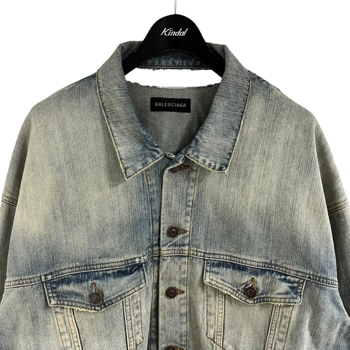 BALENCIAGA デストロイドデタイルデニムジャケット 古着・中古-2枚目のアイテム画像