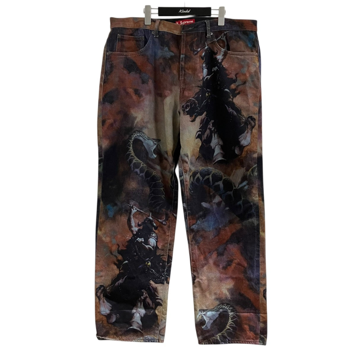 プリントデニムパンツ