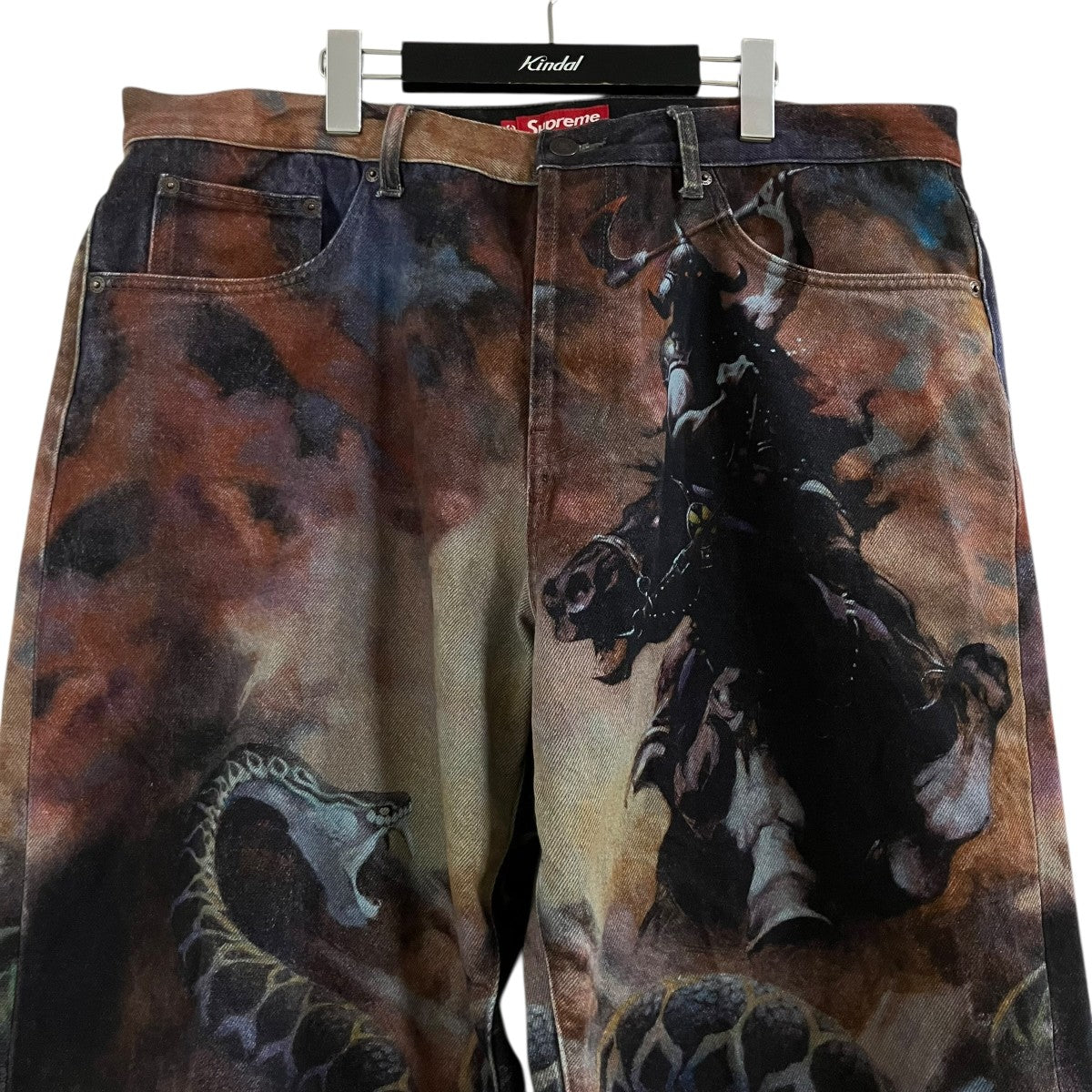 プリントデニムパンツ