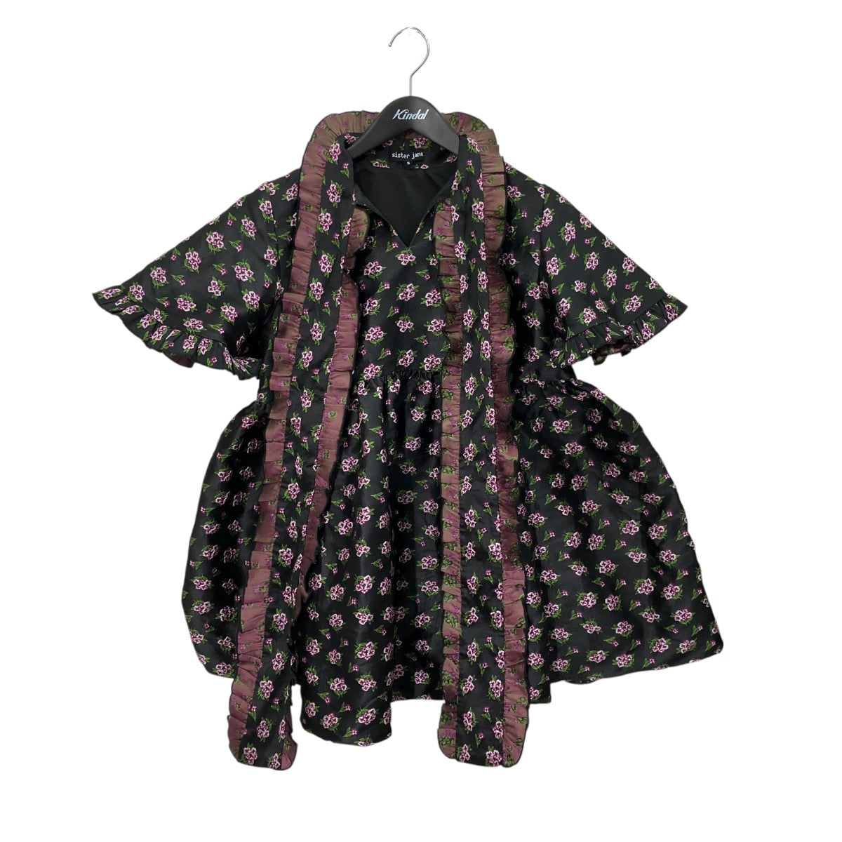 Sister Jane Canopy Jacquard Mini Dressフラワージャガードワンピース32SJ02DR2353BLK 古着・中古-1枚目のアイテム画像