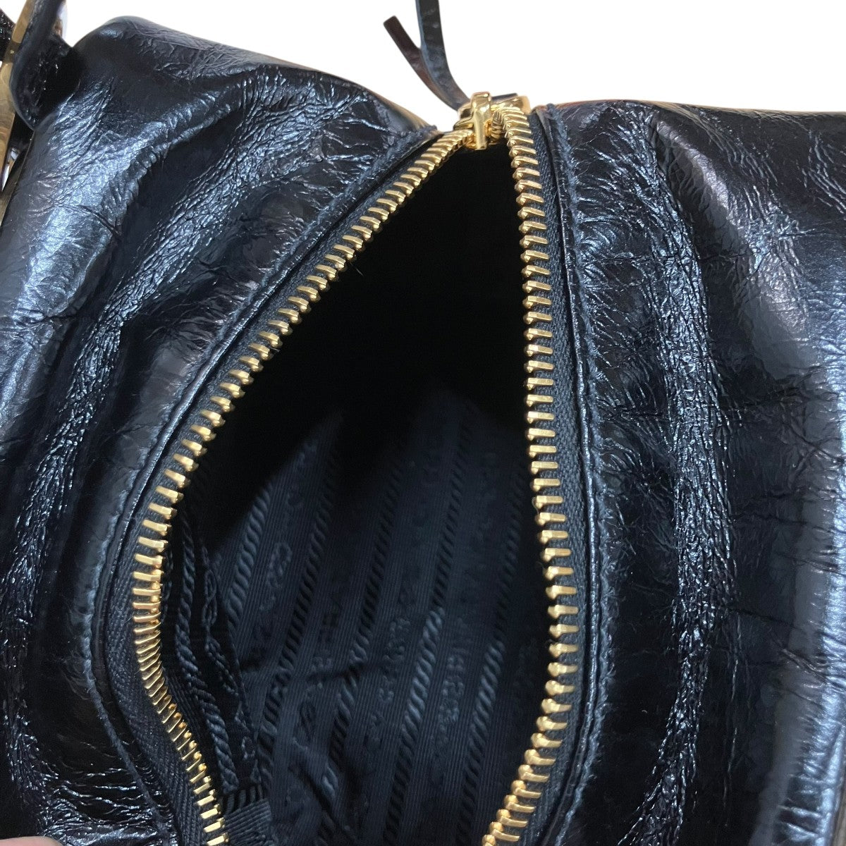PRADA トップハンドルレザーダングルミニバッグ 古着・中古-7枚目のアイテム画像