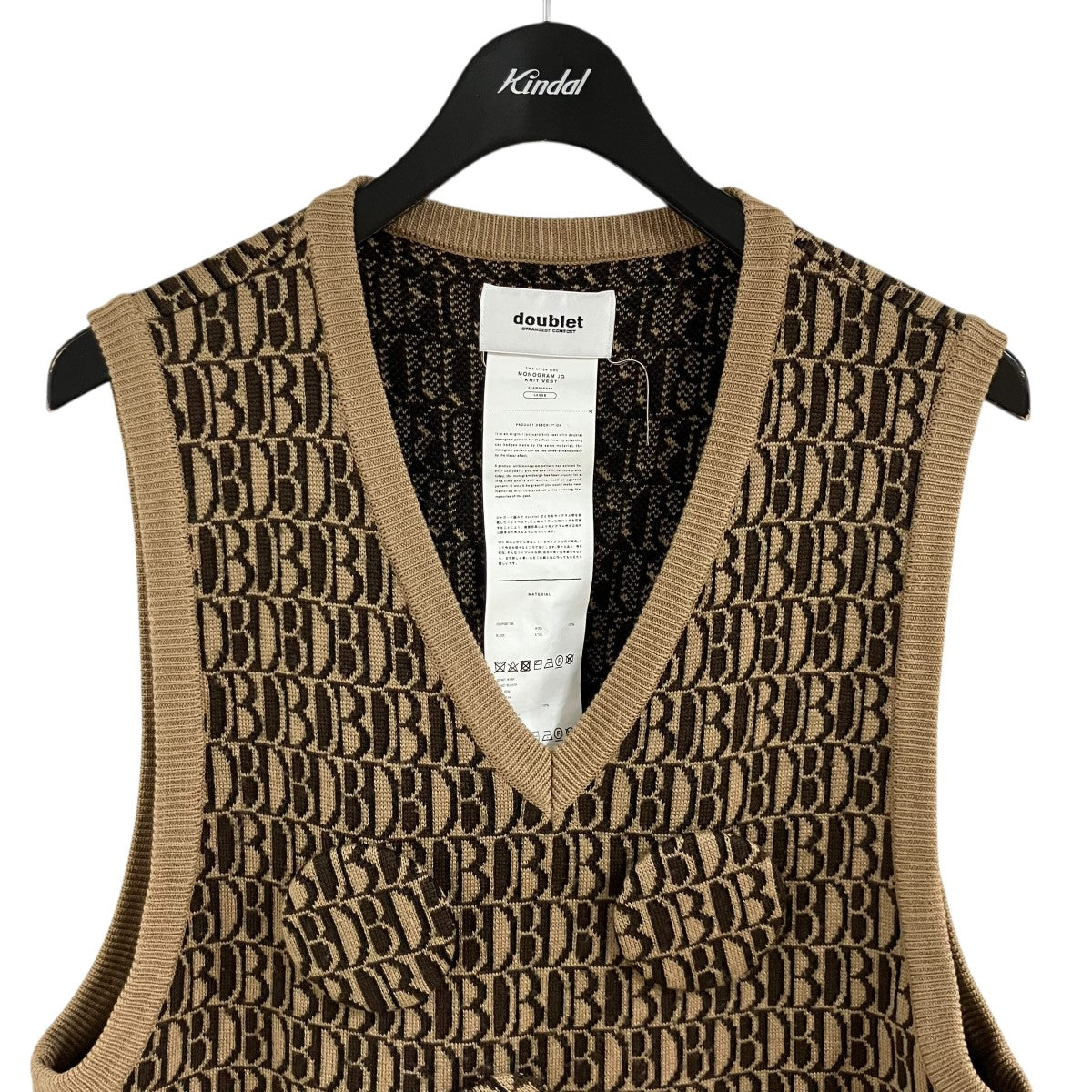 doublet モノグラムバッジニットベスト 古着・中古-2枚目のアイテム画像