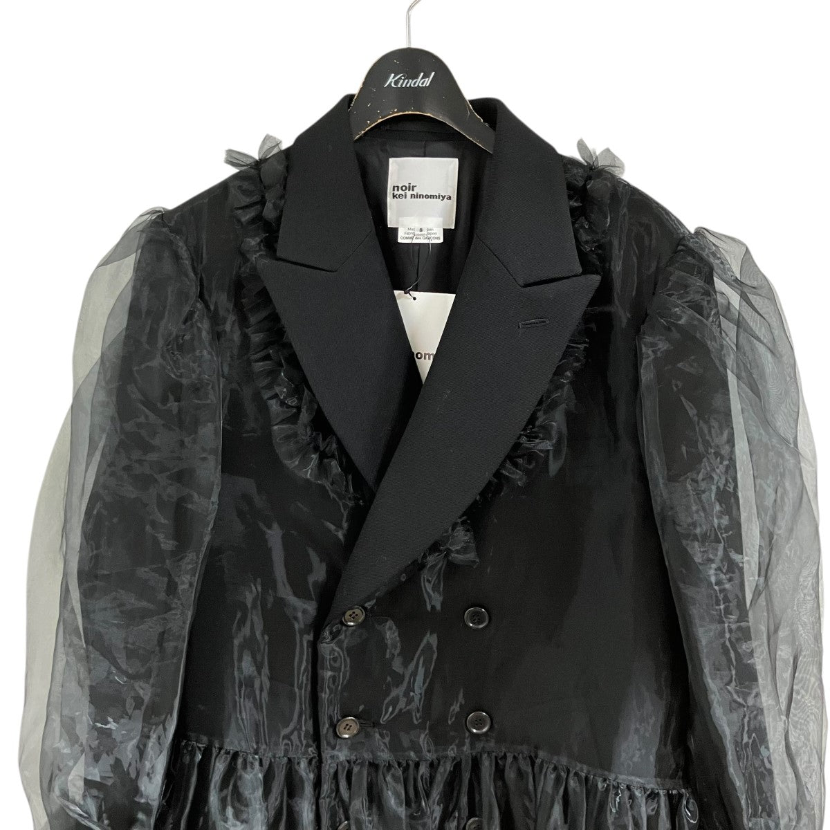 noir kei ninomiya シフォンレイヤードダブルコート 古着・中古-2枚目のアイテム画像