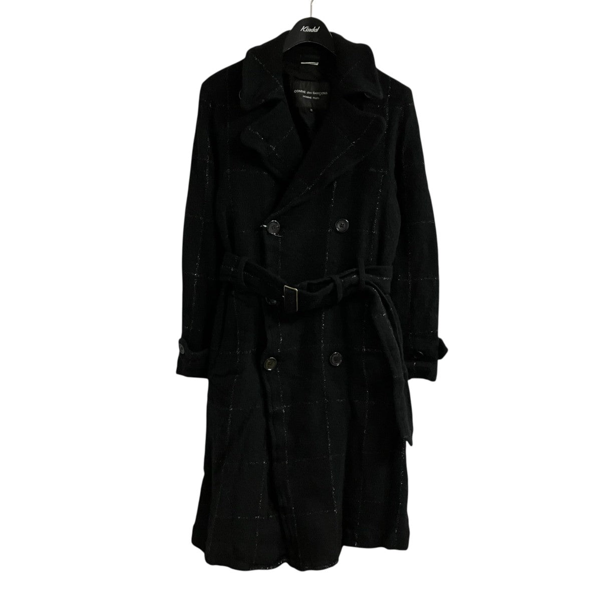 COMME des GARCONS HOMME PLUS ラメチェックウールコート 古着・中古-1枚目のアイテム画像