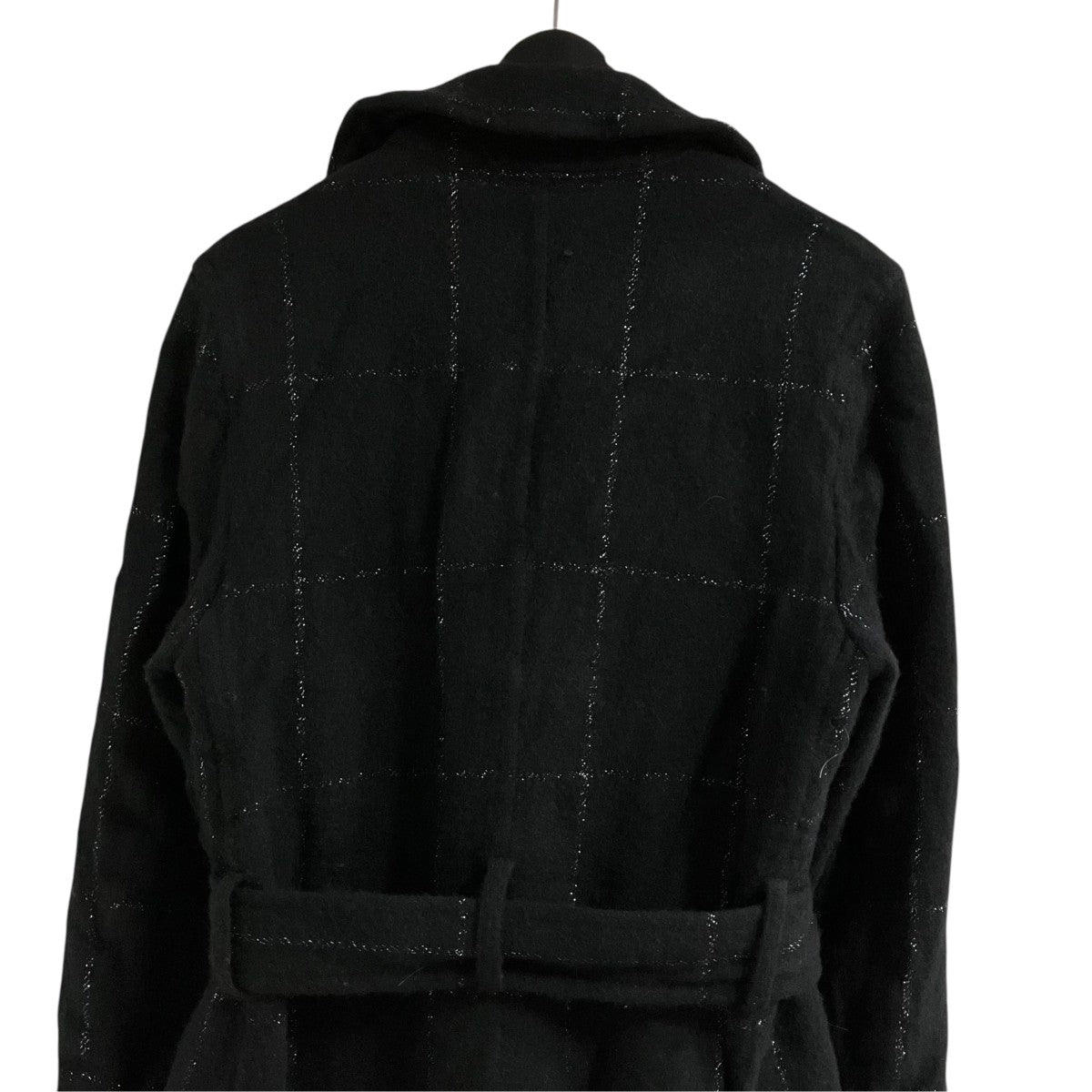 COMME des GARCONS HOMME PLUS ラメチェックウールコート 古着・中古-4枚目のアイテム画像