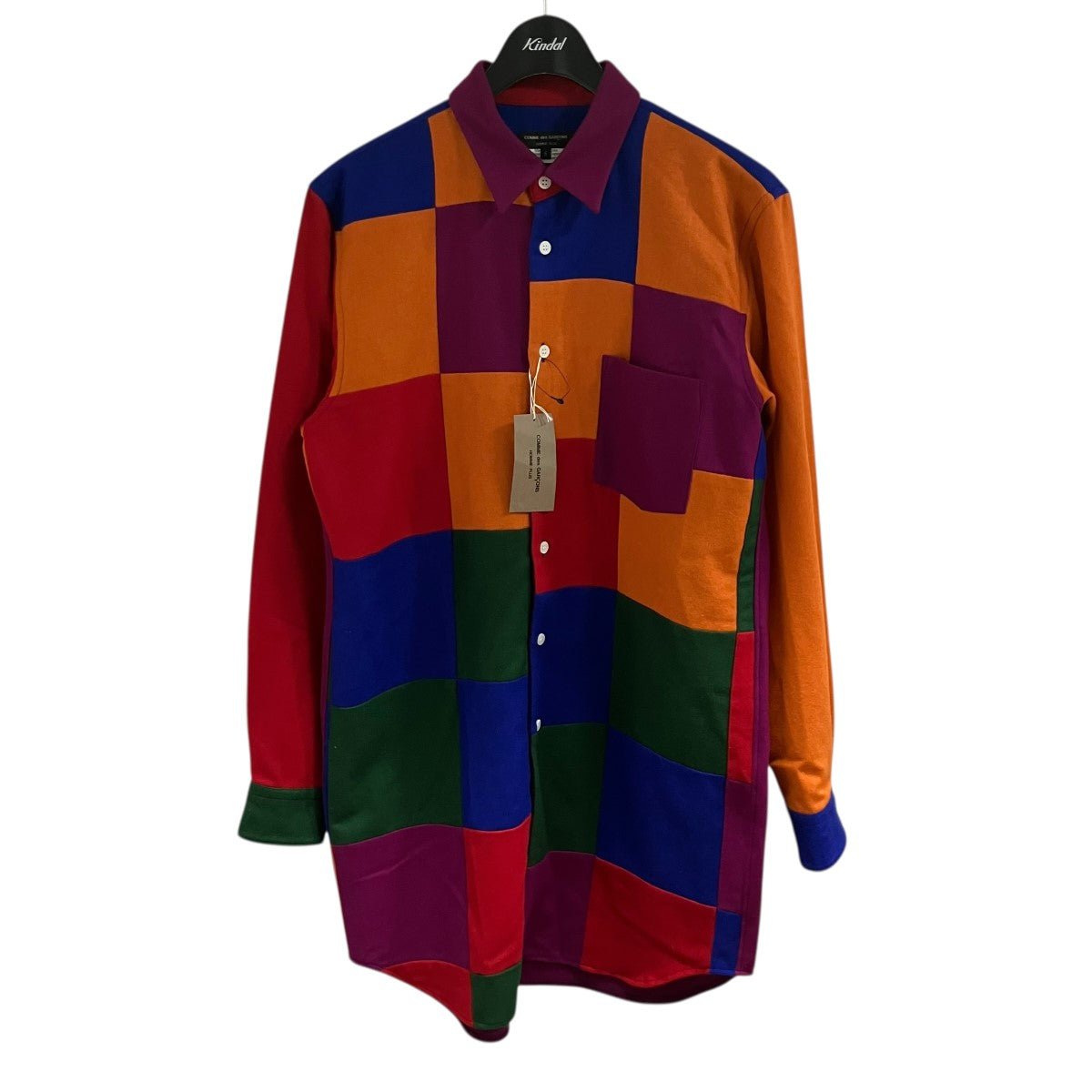 COMME des GARCONS HOMME PLUS ウールパッチワークシャツ 古着・中古-1枚目のアイテム画像