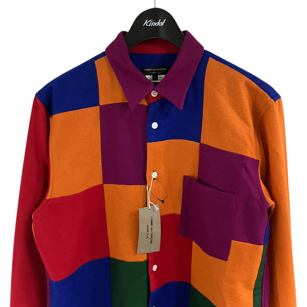 COMME des GARCONS HOMME PLUS ウールパッチワークシャツ 古着・中古-2枚目のアイテム画像