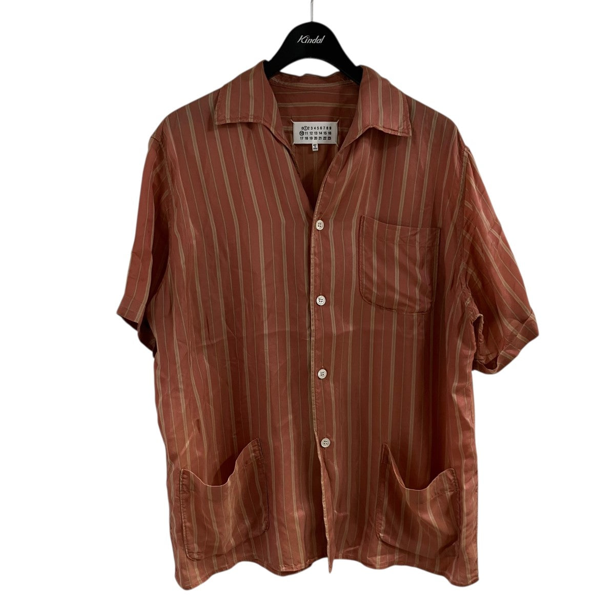 Maison Margiela ハーフスリーブストライプシャツ 古着・中古-1枚目のアイテム画像