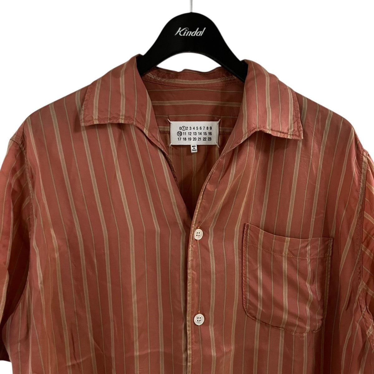 Maison Margiela ハーフスリーブストライプシャツ 古着・中古-2枚目のアイテム画像