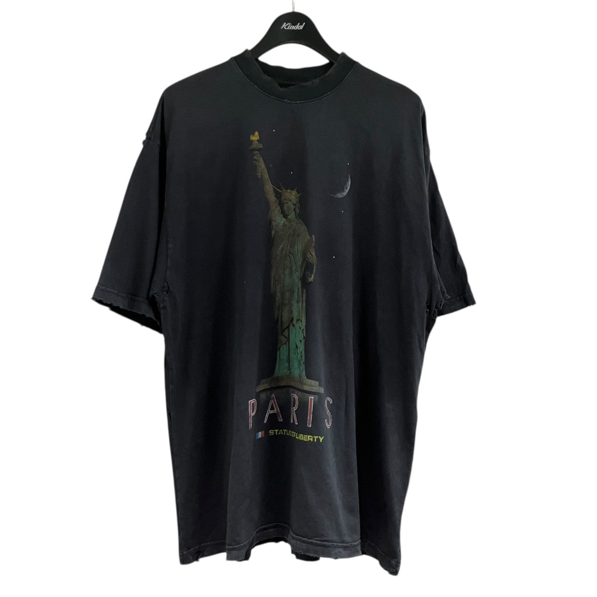 BALENCIAGA ヴィンテージ加工自由の女神プリント半袖Tシャツ 古着・中古-1枚目のアイテム画像