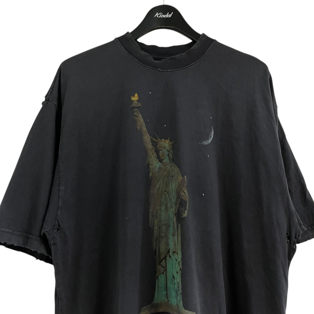 BALENCIAGA ヴィンテージ加工自由の女神プリント半袖Tシャツ 古着・中古-2枚目のアイテム画像