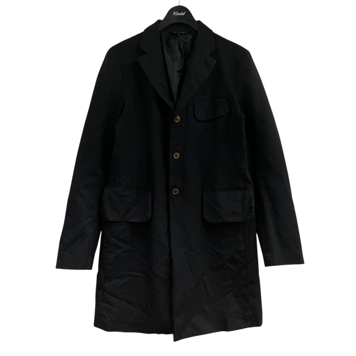 BLACK COMME des GARCONS ポリ縮ストライプテーラードジャケット 古着・中古-1枚目のアイテム画像