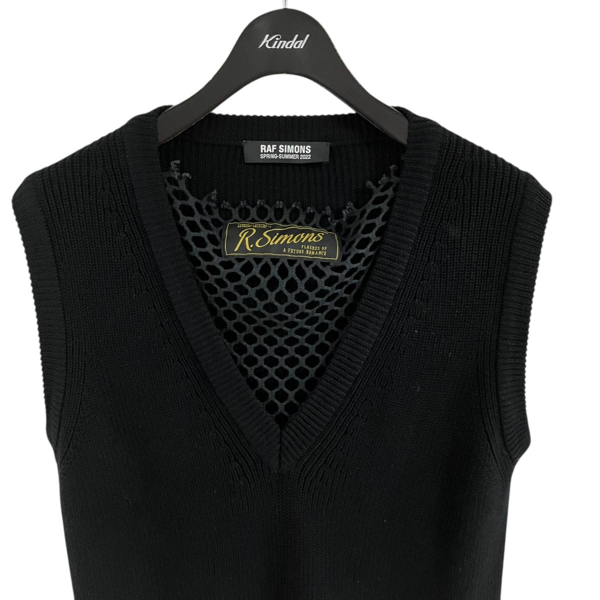 RAF SIMONS メッシュレイヤードニットベスト 古着・中古-2枚目のアイテム画像