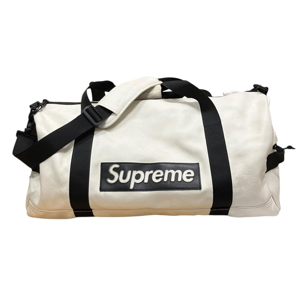 未使用同様◇SUPREME NIKE コラボ 2WAY ボストンバッグ レザー白 NIKE×Supreme レザーダッフルバッグ ｢LEATHER DUFFLE BAG｣ ホワイト