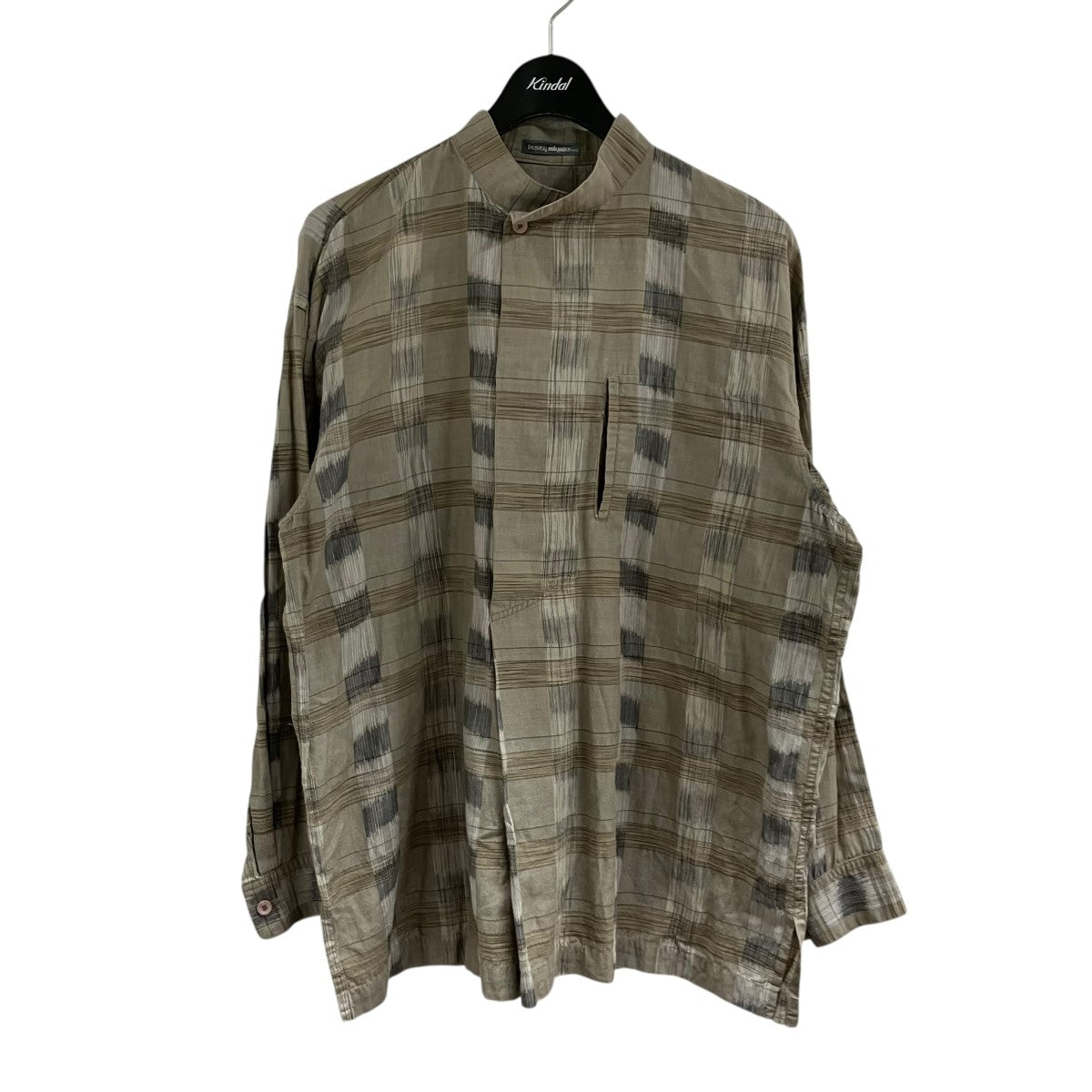 ISSEY MIYAKE MEN スタンドカラーチェックシャツ 古着・中古-1枚目のアイテム画像
