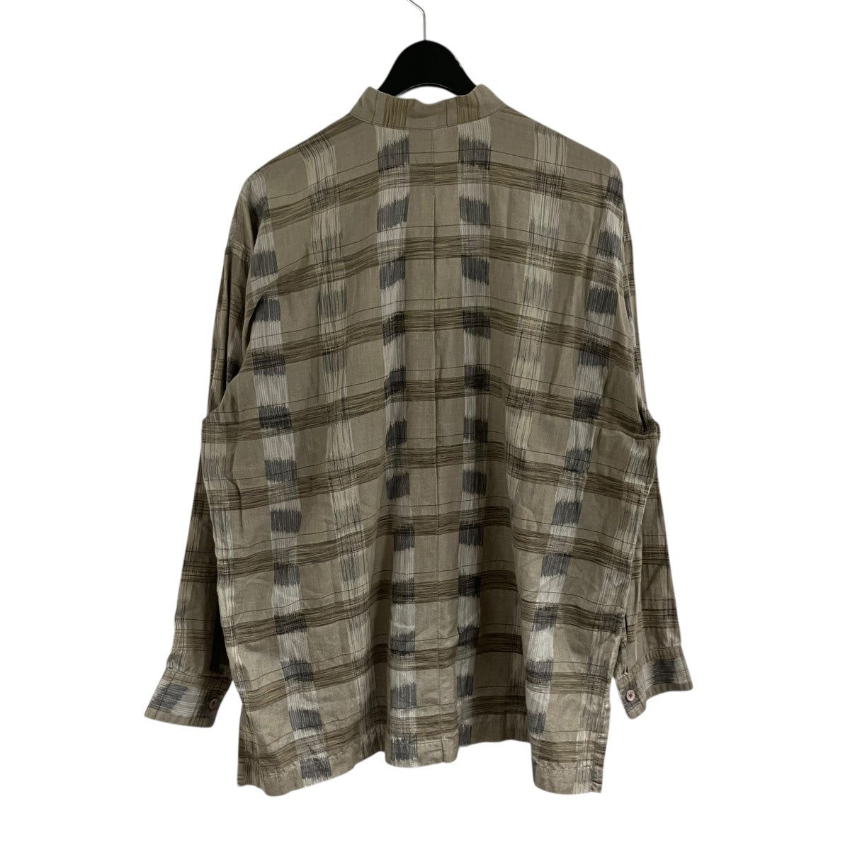 ISSEY MIYAKE MEN スタンドカラーチェックシャツ 古着・中古-3枚目のアイテム画像