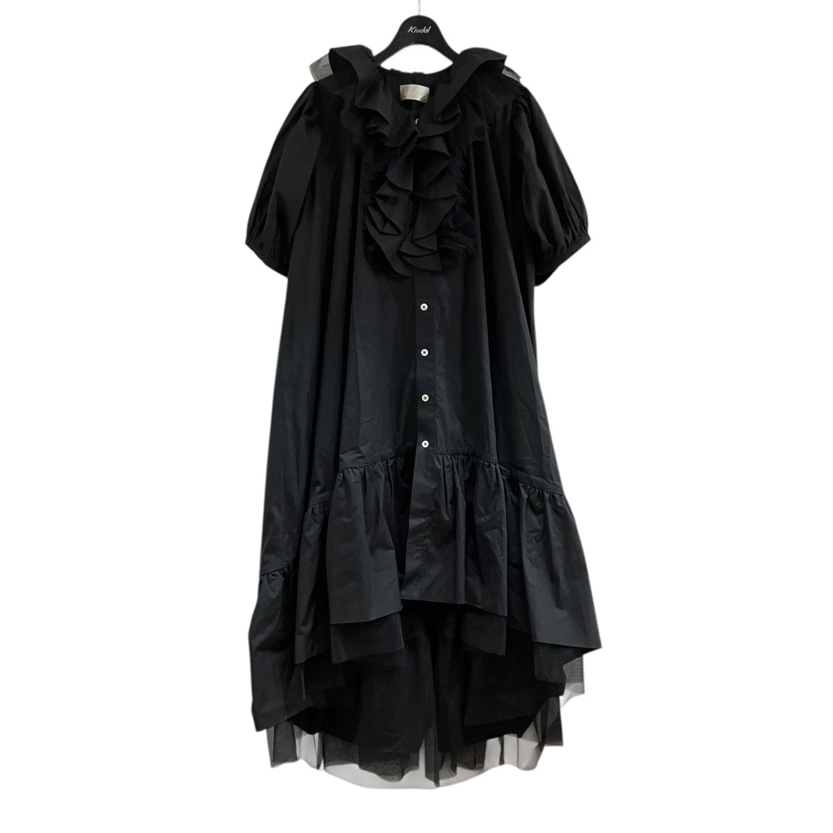 VIVIANO チュールフリルシャツワンピース 古着・中古-1枚目のアイテム画像