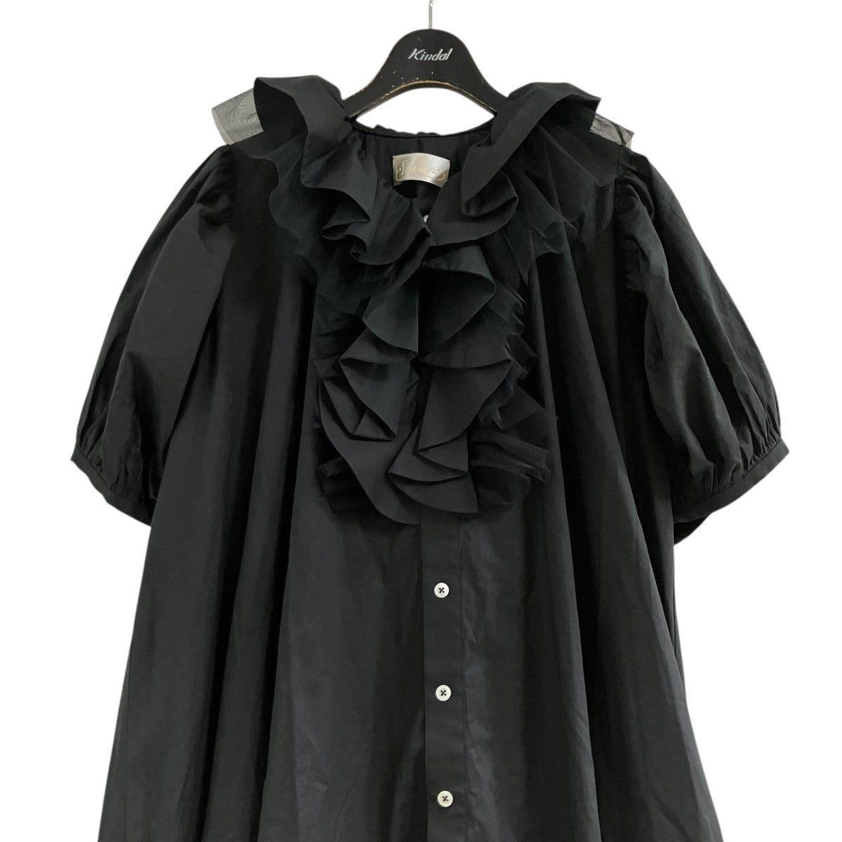 VIVIANO チュールフリルシャツワンピース 古着・中古-2枚目のアイテム画像