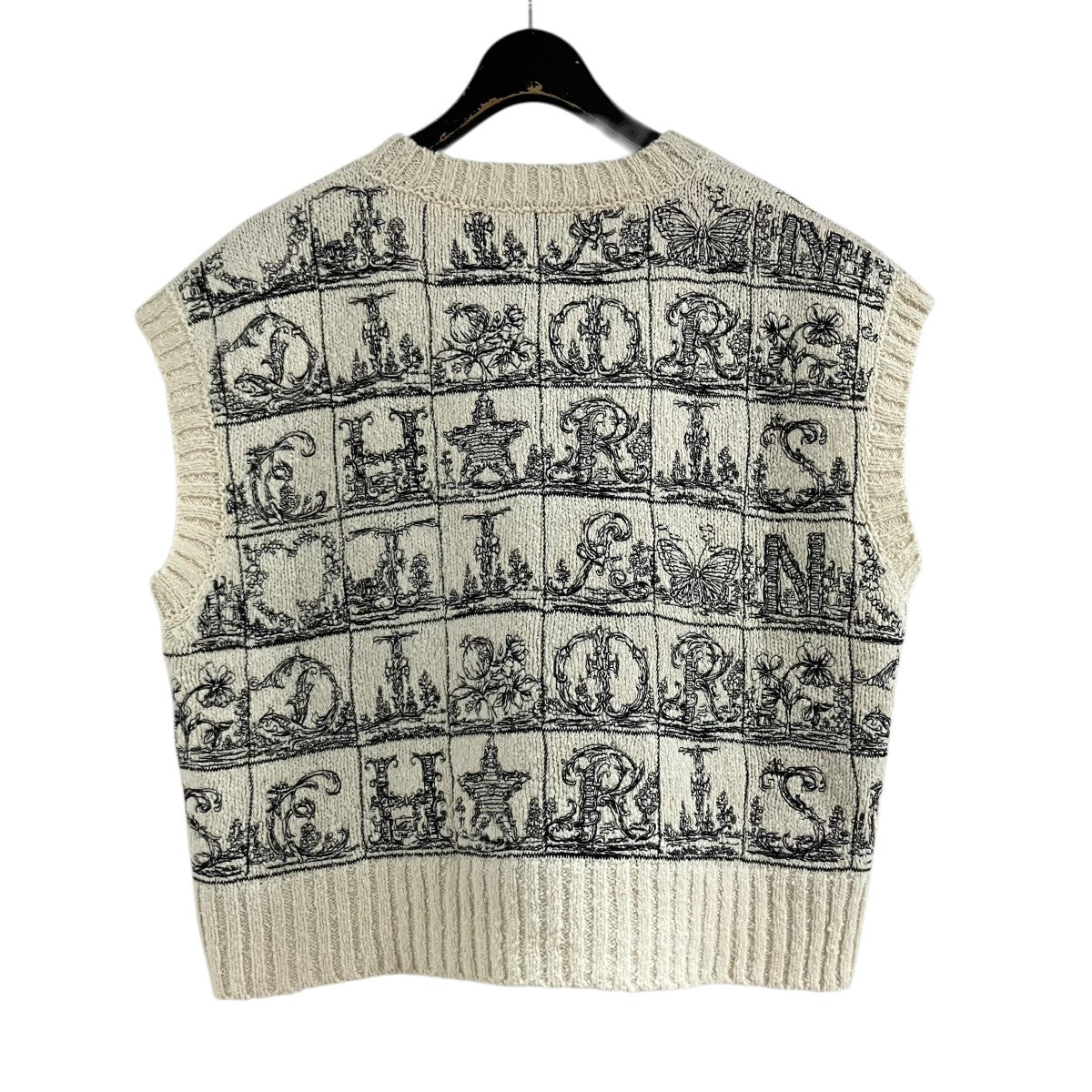 Christian Dior Dior Alphabet ウール ＆ シルク ニット ベスト セーターベスト 古着・中古-3枚目のアイテム画像