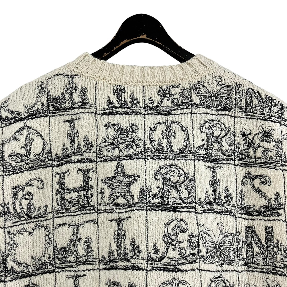 Christian Dior Dior Alphabet ウール ＆ シルク ニット ベスト セーターベスト 古着・中古-4枚目のアイテム画像