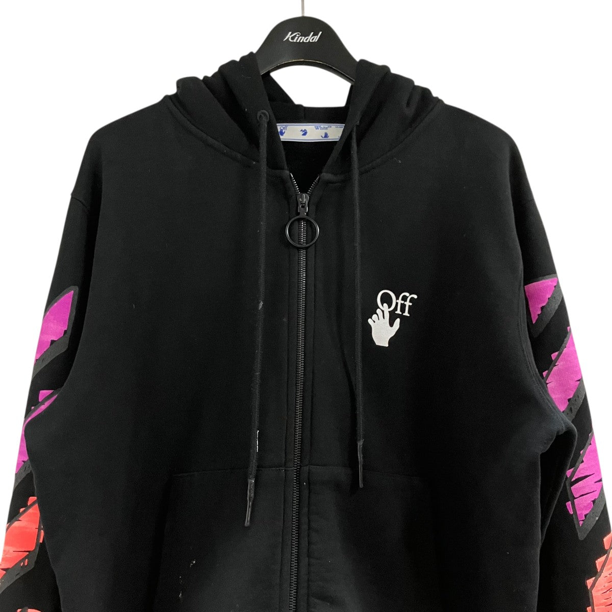 OFFWHITE バックバイアスジップアップパーカー 古着・中古-2枚目のアイテム画像