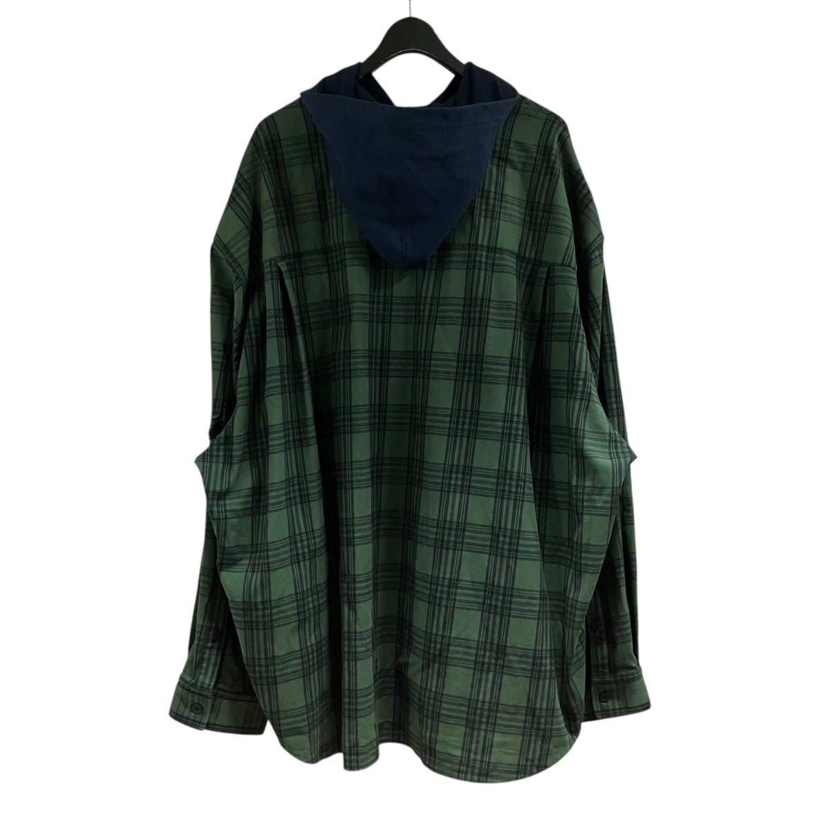 BALENCIAGA チェックフーデッドシャツ 古着・中古-3枚目のアイテム画像
