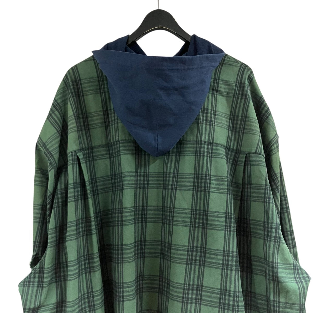 BALENCIAGA チェックフーデッドシャツ 古着・中古-4枚目のアイテム画像