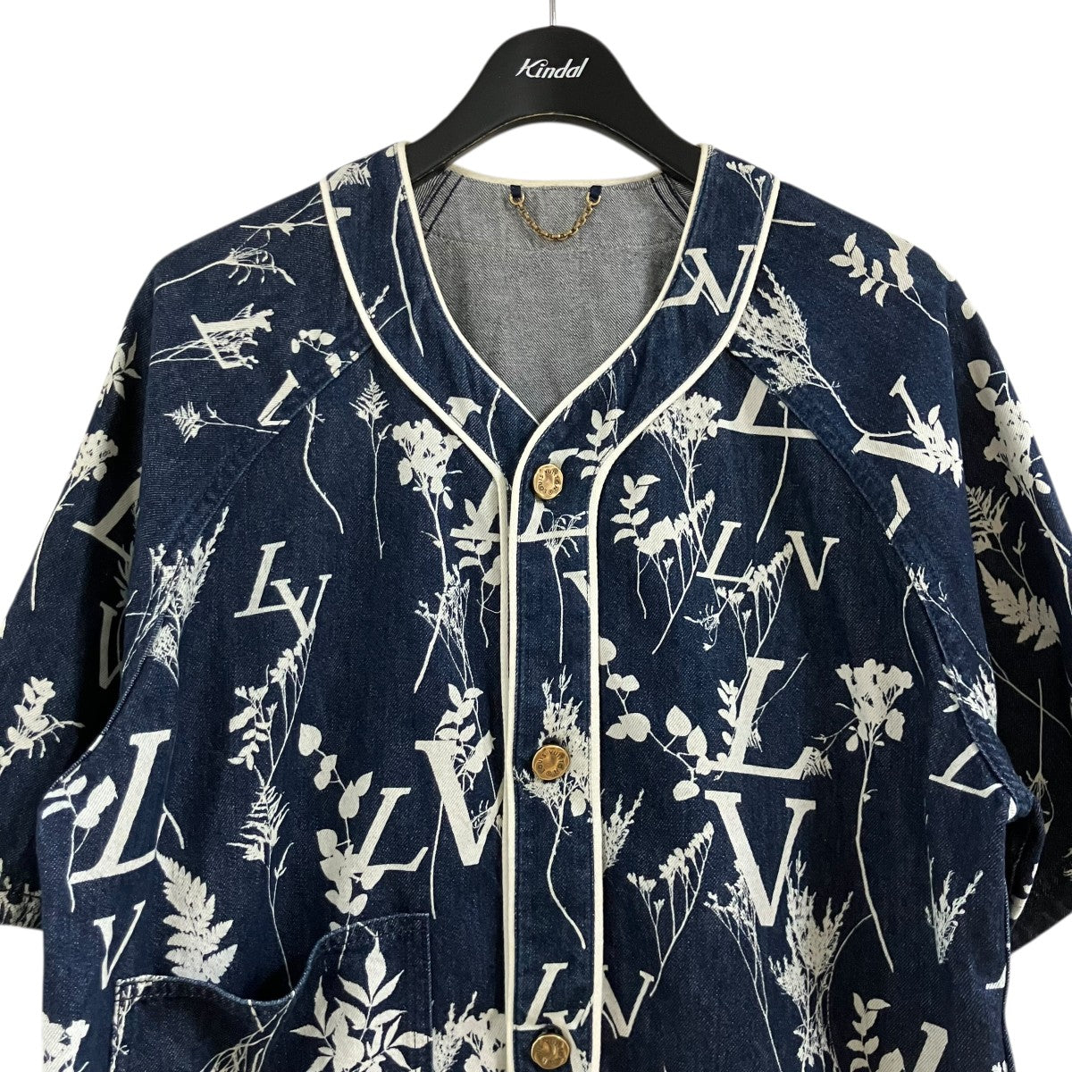ヴィトン デニム リーフ ベースボールシャツ LOUIS VUITTON(ルイヴィトン) リーフデニムベースボールシャツ HJS15W